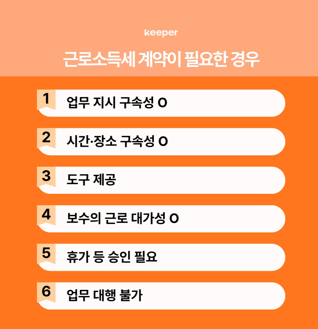 근로소득세 계약이 필요한 경우 6가지