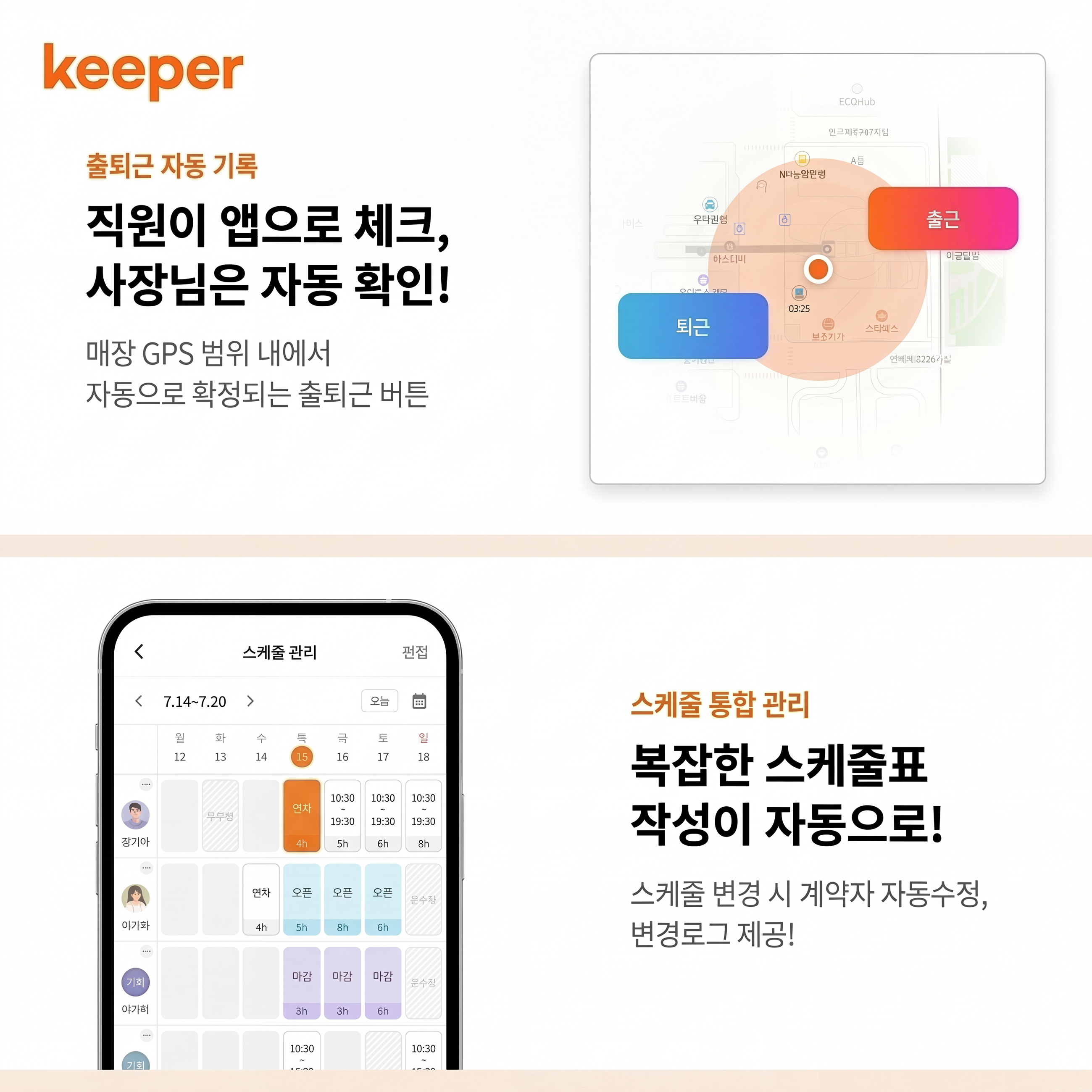 키퍼의 직원 관리 기능